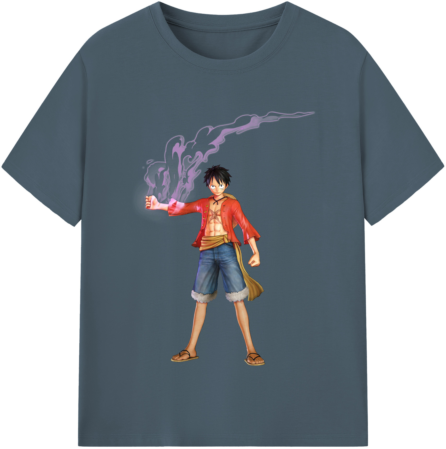 ワンピース モンキー・D・ルフィ ONE PIECE Monkey D. Luffy 綿100％半袖Tシャツ（フロントプリント）